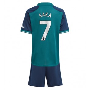 Arsenal Bukayo Saka #7 Koszulka Trzecich Dziecięca 2023-24 Krótki Rękaw (+ Krótkie spodenki)